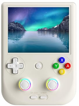 RG406V Retro Handheld Game Console, Android 13 OS Built-in 128G TF Card Retro Video Games Consoles 4.0 Inch IPS Screen Portable Pocket Video Player Games (Beige White)