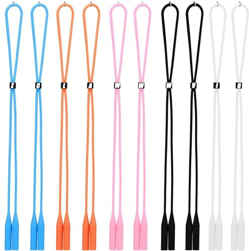 ZAHD 10 PCS fascia per occhiali protettivi sportivi fascia per lettura occhiali Cordoncino Regolabile per Occhiali in Silicone per Sport Fermo Cinturino per Occhiali in Silicone Elastico per sport