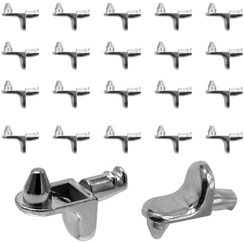 22 supporti per scaffali, a forma di L, per ripiani, 5 mm, per ripiani da cucina, libreria, armadietto per mobili