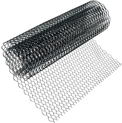 Riloer Rejilla de malla de aleación de aluminio, universal de 11 * 25 mm, malla de parrilla de coche, ventilación de tuning, diseño de panal hexagonal, negro