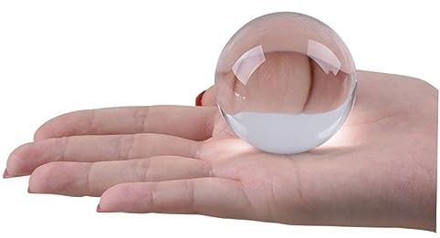 Garneck Sfera di Cristallo Fotografica Pallina da Meditazione e Giocoleria Trasparente Bianco per Decorazioni e Feng Shui