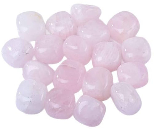 SUPBEI Natural Rose Quartz Rolling Stones for Aquarium & Garden Decor - Irregularly Shaped Ice-Transparent Pink Crystal Polished Rocks Bulk Pack for DIY Landscaping & Healing,1.0~1.2in/2.2lb