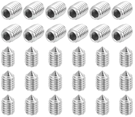 sourcing map Lot de 60 vis sans tête à pointe conique M3 x 4 mm en acier inoxydable 304 pour salle de bain, réparation de meubles, projet de bricolage