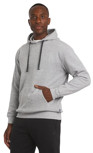 Chaps Men's Everyday Classic Casual Super Soft Fleece Midweight Hooded Sweater, Light Gray Heather, Large
