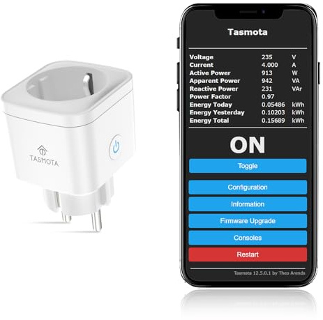 Eightree Tasmota Smart Steckdose 16A mit Energiemessung, für Matter, 1er | Tasmota Smart Plug für Matter, Alexa & Home Assistant, ESP8685 Einfache Einrichtung, 2,4GHz WLAN, Deutsche Firmware