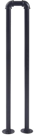 Renmlion Corrimano per Scale Interne ed Esterne Adatto a 1 Gradino，corrimano da Giardino，corrimano per Scale in Tubo Tondo，corrimano da Pavimento per gradini in Cemento, Mattoni o Legno(85cm)