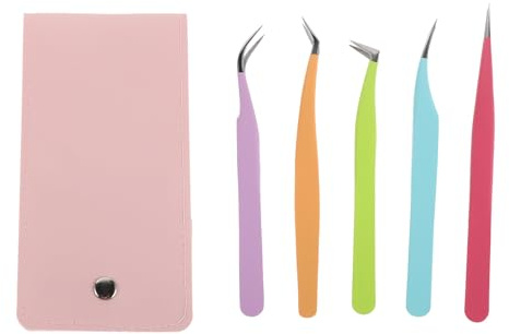 Gatuida 1 juego de pinzas para extensiones de pestañas, herramientas de precisión metálicas para pestañas individuales y en grupo, herramienta de aplicación profesional.