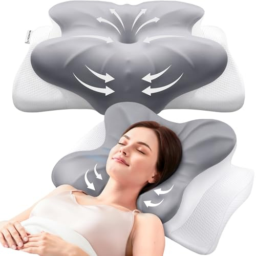 MOONYIN Nackenkissen Kopfkissen, Memory Foam Kissen, Nackenstützkissen, Ergonomisches Kopfkissen, Pillow Kissen für Seiten, Rücken & Bauchschläfer Hochwertiges Design