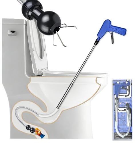 Aozzy toilet unblocker with Flexible Clamp&Double anti-scratch design,toilet auger for unblocking uk toilets Designed for Minor Clogs/Grab Small Angular Objects toilet snake Plumbing Tool for Home Use