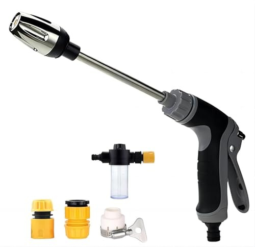 Jetterix Idropulitori - Pistola ad alta pressione, Aquoxis Pressure Washer Gun – Potente pistola a 15 vie, ugelli multi-angolo, regolabile e universale per auto, terrazza e giardino