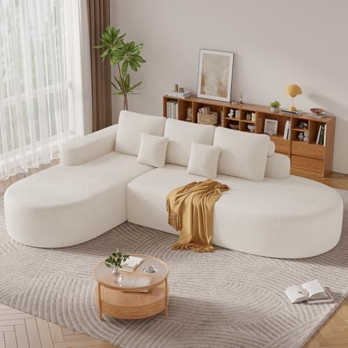 Hawthyhome L Form Ecksofa mit Schlaffunktion 285cm Beige