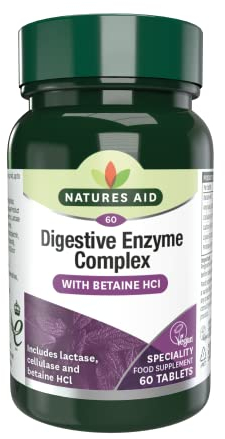 Natures Aid Digestive Enzyme Complex mit Betaine Hydrochloride 60 Veganer Tabletten