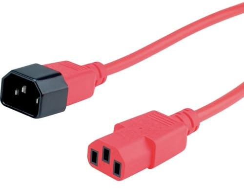 ROLINE câble d'alimentation avec prise PC - IEC320 C14 mâle / C 13 femelle - rouge 1,8 m