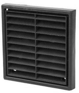 Extractor Fan Wall Soffit Black Fixed Louvre Grill Grille Ventilation 4 5 6 (4 100mm)