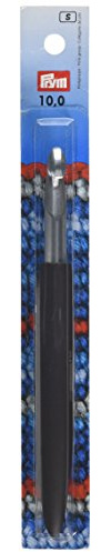 Prym 195363 Woll-Häkelnadel Soft-Griff, Aluminium, 17 cm, 10,00 mm, Silberfarbig