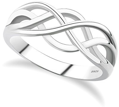 GULICX Hochzeitsringe 925 Sterling Silber, Damen Kreuz Liebesknoten Eheringe Verlobungsring Band Ring, Größe 49 bis 66, Perfekt Geschenk für Frau/Freundin zum Geburtstag, Kommt mit Geschenk-box