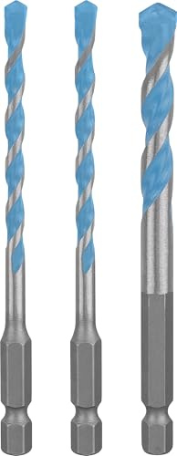 Bosch 3x EXPERT HEX-9 Multi Construction borrsats (för Betong, Mjuka keramiska plattor, Ø 5,0, 6,0, 8,0 mm, Professional Tillbehör Borr)