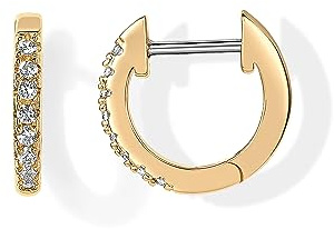 PAVOI 18K Yellow Gold Vermeil Post Cubic Zirconia Cuff Earring Huggie Stud
