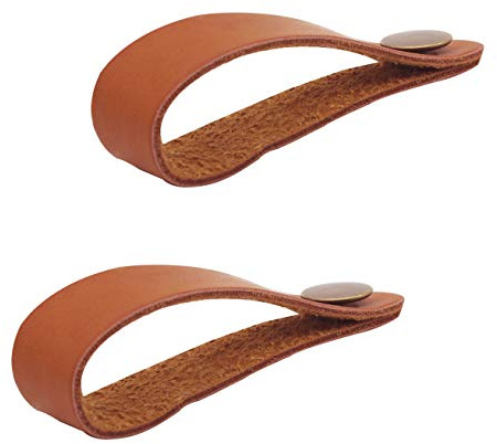 Alnicov Gitarrengurt Ukulelenriemen Knopf Kunstleder Spindelstock Adapter für Ukulele Akustikgitarre 2St(Braun)