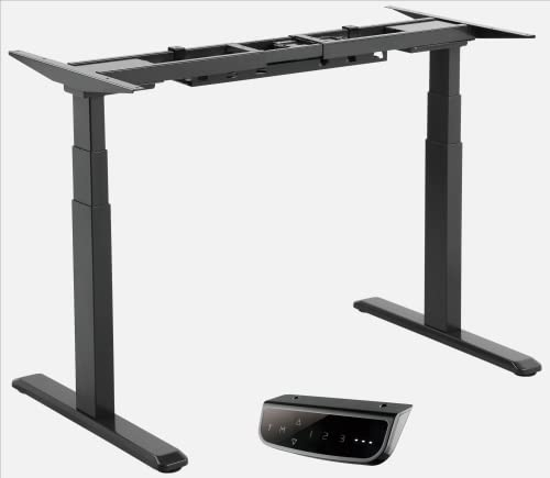 RICOO Höhenverstellbarer Schreibtisch elektrisch WM0623-B Bürotisch Gestell mit 2 Motoren ohne Tischplatte Computer Tisch Büro Arbeitstisch Rahmen schwarz