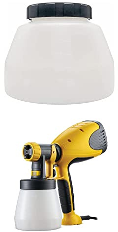 Wagner 417921 Container with Cover for Paint sprayers, White, 1400 ml + Wagner 2361508 W 100 Electric Paint Sprayer, 800 ml capacity, 280 W, Yellow/Black, 26.0 cm*28.5 cm*14.0 cm