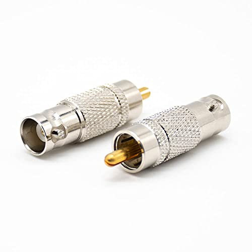 Elecbee BNC To RCA Adapter Female To Male Coaxial Connector Straight Nickel Plated