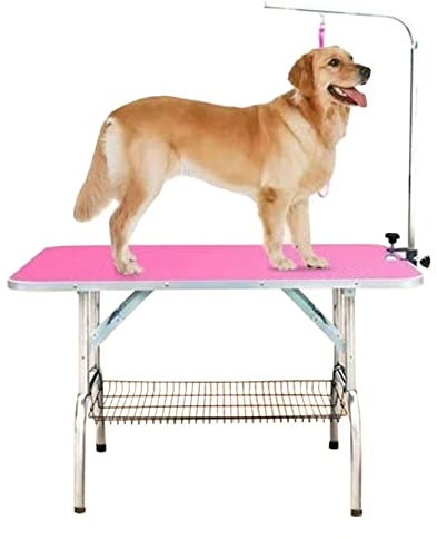 ERRULAN Trimmtisch für Hunde Haustierpflegetisch for Hunde, Faltbar, Trimmtisch, Schneidetisch Mit Schlinge for Hunde, Katzen, Faltbar, Strapazierfähiger Hunde-Schönheitstisch (Size : 95x50x78cm)