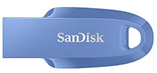 SanDisk Ultra Curve 3.2 Flash-Laufwerk 256 GB (bis zu 100 MB/s Lesen, RescuePRO Deluxe-Software, Schlüsselringöse) Blau