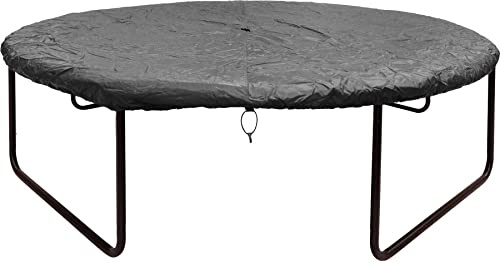 Magic Circle Pro Trampolin Abdeckung passend für Trampolin Ø 183/244/251/305/366/430 cm Abdeckplane Schwarz/Grün PVC Wetterschutzplane Trampolinschutz elastische Bänder Wasserablauflöchern und Haken