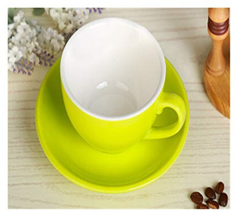 MOEENS Tazzine Da Caffè,Caffe Con Piattino 220ml ceramica tazze di caffè tazza di caffè Set Semplice Cappuccino Fiore Coppe Latte Decorata (Size : 230ml, Color : 6)