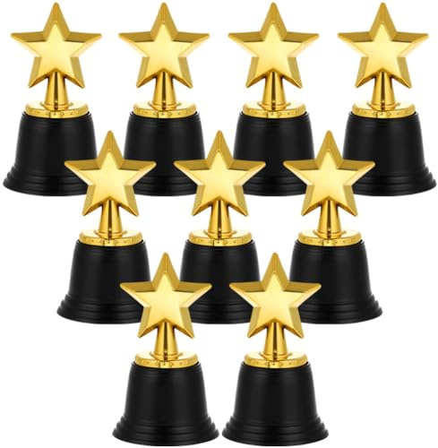 Didiseaon 9 Pièces Trophée Étoile avec Base Plastique pour Récompenses | Tasse De TrophéE En Plastique or Prix De Participation Pour Sportives Jeux Winner Trophy pour Enfants Décorations de Classe