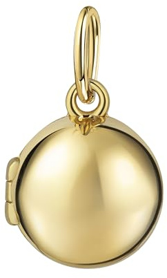 JEVELION Medaillon Kugel Anhänger für 1 Bild oder kleine Andenken, 333 Gold 8 Karat Bild Amulett rund zum Öffnen für Damen und Mädchen mit Halskette und Schmuck-Etui
