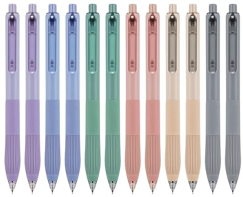 Linbsunne Gel Pens Black Ink Pens for Office 0.5mm Fine Point Pens Smooth Writing Retractable Work Pen (12-count)