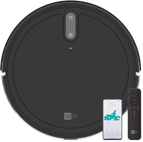 aeco X3 VacuBot Staubsauger-Roboter Saugroboter (5000Pa Saugkraft ideal für Tierhaare, Teppiche u. Hartböden, Gyroscope Navigation, bis zu 160min Akkulaufzeit, Fernbedienung, App)
