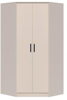 Marmex Grant G8 - Eckschrank 91x195x91 cm, Bücherregal - Eckgarderobe mit Kleiderstangen und Einlegeböden für das Jugendzimmer, Schlafzimmer - Eckkleiderschrank - Cashmere