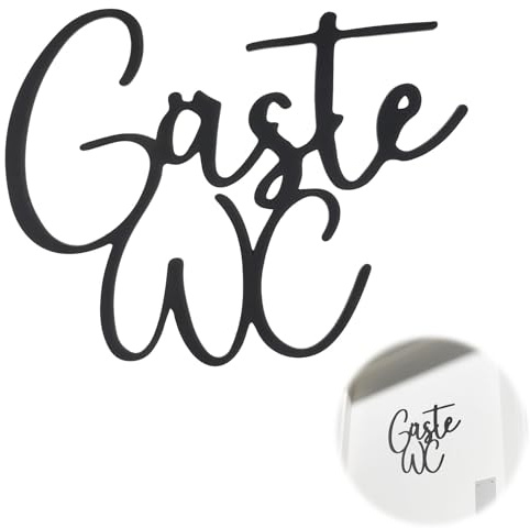 Türschild WC Gäste, Toiletten Schild, Selbstklebend Gästetoilette Aufkleber | 14.9x18.7cm Besetzt Schild Klo für Tür und Wand (Schwarz)