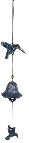 M METERXITY 1-Pack Japanische Windspiele, Tempelglocke Vintage Windspiel Metall Windglocke Japanische Windspiele für Draußen/Garten/Terrasse, Windspiel[Blau]