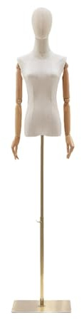 Schaufensterpuppe Weiblich | Schneiderpuppe Weiblich Verstellbar | Kleiderpuppe Verstellbare Höhe 120-210cm | Mannequin Torso Mit Körper, Kopf und Armen für Vitrine Nähen in Boutiquen