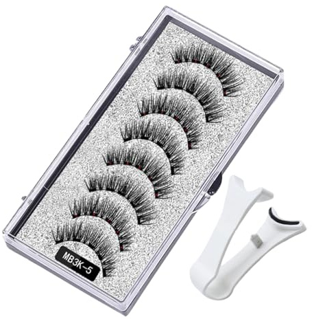Magnetiska flisor - 8 st innovativa, magnetiska ögonfransar, fixering med applikator, vattentät, återanvändbar naturlig magnetisk klassificering | flluffy falska ögonfransar för naturligt utseende