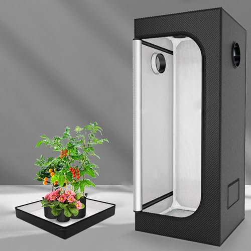 Kit per tenda da coltivazione, box di propagazione per interni, tenda da coltivazione, serra con luce LED a spettro completo con timer, vassoio di base e igrometro, tessuto Oxford 600D,100x100x200cm