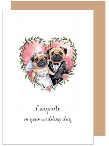Edition Seidel Premium Glückwunschkarte zur Hochzeit mit Umschlag. Hochzeitskarte Grußkarte Karte mit englischem Text für Brautpaar Mann & Frau Mr & Mrs Just Married Best wishes (H515 SW025)