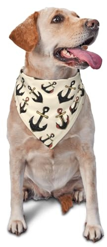 Hundehalstuch mit coolem Anker-Aufdruck, für kleine, mittelgroße und große Hunde, verstellbar, niedliches Katzentuch, Dreieck-Lätzchen, Schal, Taschentuch, Zubehör