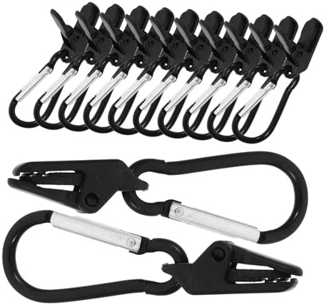 ROMISBABA Teloni Antivento 12 Pezzi Clip di Sicurezza a Forma di Moschettone per Campeggio Outdoor Tende Coperture Piscine Escursioni Viaggi