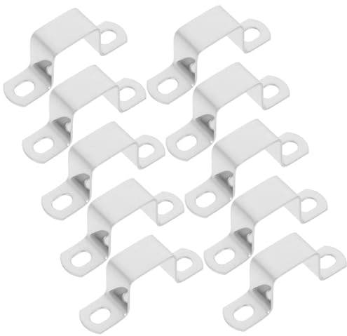 Tofficu 10 piezas Abrazaderas Metálicas Cuadradas Inoxidable de Clips para Tubos Soporte Resistente y Fácil Instalación para Fijación y Soporte Tubular