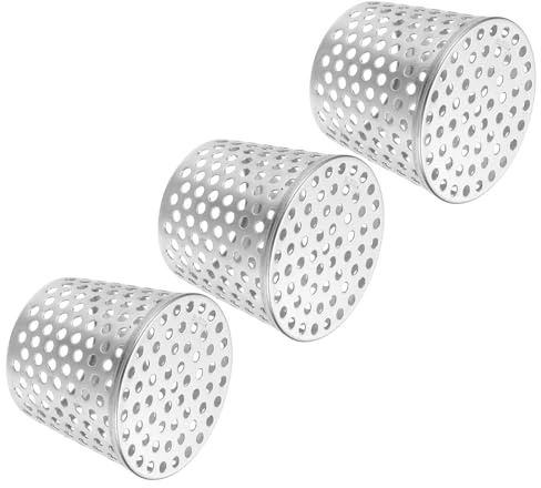 PATIKIL Filtro Griglia Per Grondaia 3.3-2.7, 3 Pezzi Copertura Terminale PVC Griglia Ventilazione Acciaio Inossidabile Conico Copertura Scarico Filtro Colino Per Tubo Di Scarico Argento