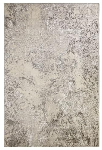OLIVO.shop - Alfombra decorativa moderna de pelo corto, para el salón, el dormitorio o el hogar, elegante, lavable, antideslizante, para salón, dormitorio o hogar, moderna, color gris mármol (160 x