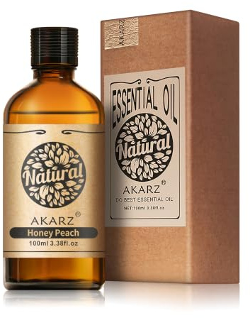 AKARZ 100ml Ätherisches Honig-Pfirsich-Öl Honig-Pfirsich-Öl - Hochwertiges Aromaöl für Duftlampen, Kerzenherstellung, Diffusoren & angenehme Raumbeduftung