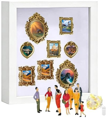 Marco de Fotos con Cajas de Sombra, Estuche de Silueta de Museo de Memoria Familiar, Marcos en Miniatura Personalizados con Figuras, Cajas de Sombra con Marco de exhibición