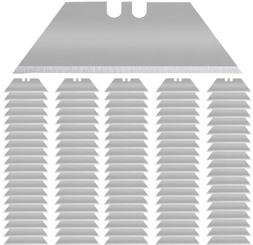 100 Stück Trapezklingen, Ersatzklingen für Klappmesser, 0,60 mm Hochwertiger SK5 Stahl für Cuttermesser & Teppichmesser, Robust & Verschleißfest, Scharf & Zuverlässig