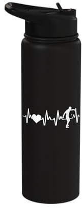 Ecg Heartbeat Footbagger Footbag Player Freestyle Sports Stainless Steel Insulated Water Bottle